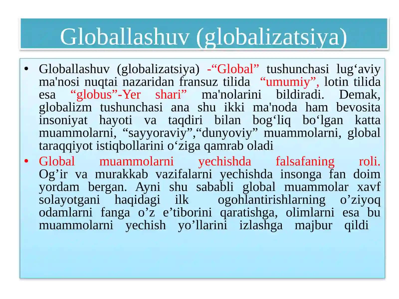 Globallashuv va barqaror taraqqiyot falsafasi 3