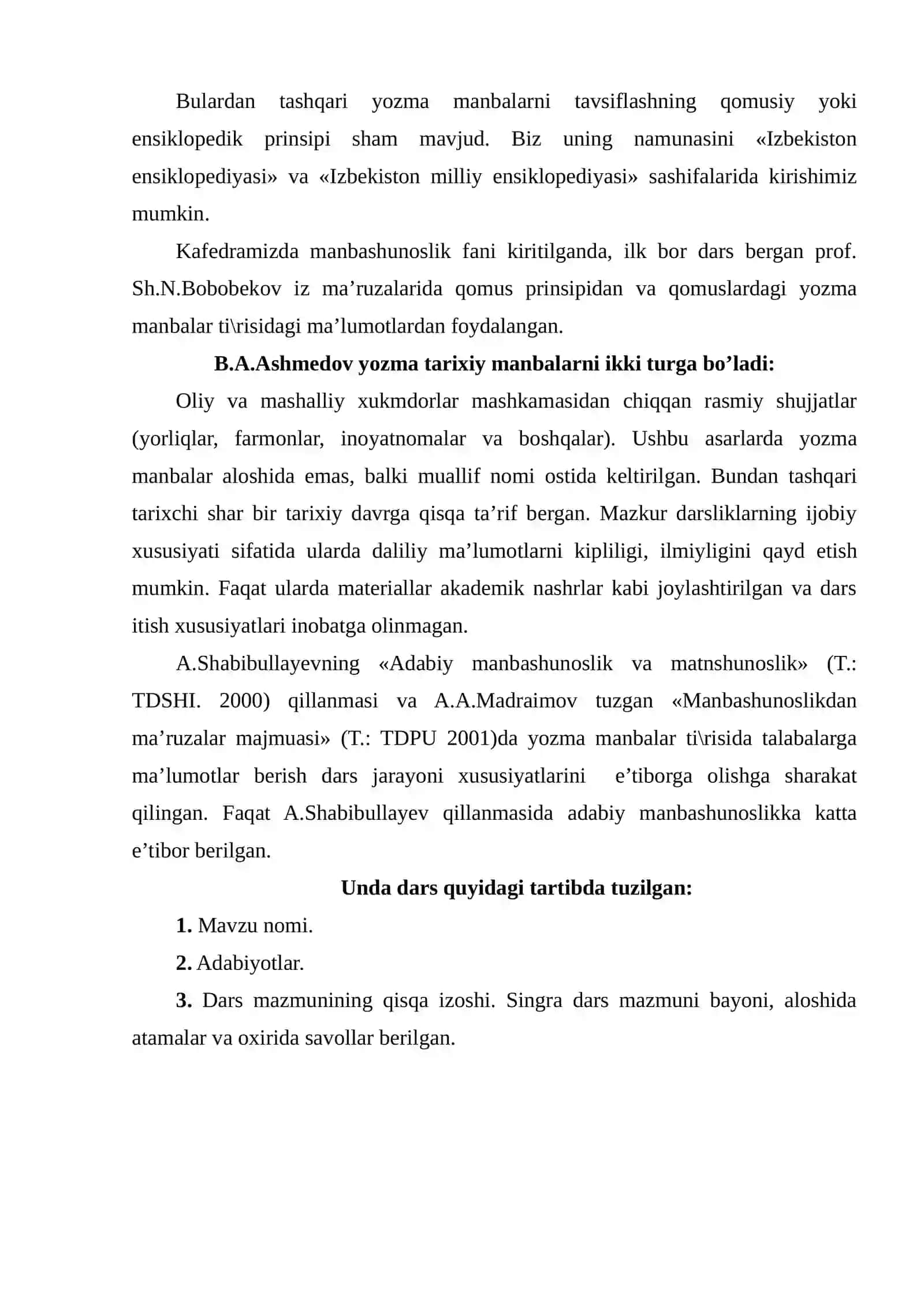 Yozma manbalarni o‘rganish usullari hujjatlarning manba sifatidagi o’rni 3