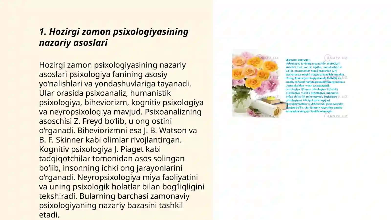 Hozirgi zamon psixalogiyasning tuzilishi va tadqiqotlari 3