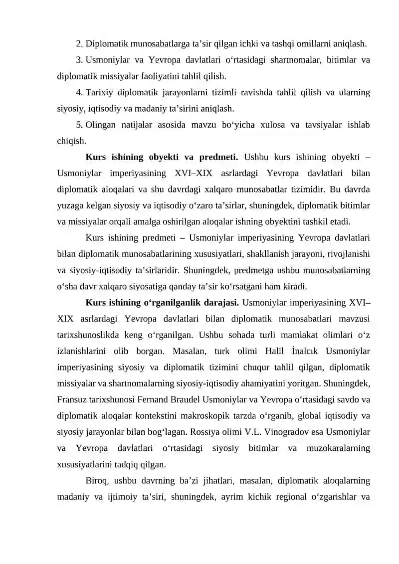 Usmoniylar imperiyasining Yevropa davlatlari bilan diplomatik munosabatlari (XVI-XIX asrlar) 3