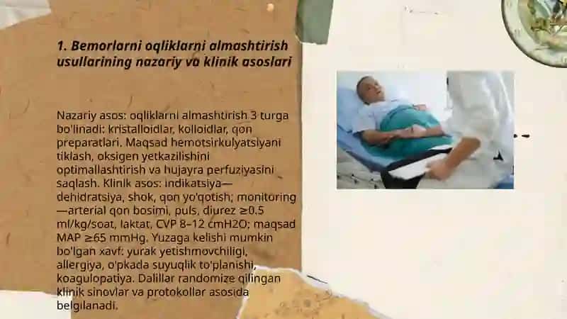 Bemorlarni oqliklarni almashtirish usullari 3