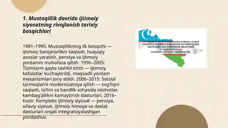 Mustaqil O’zbekistonda kuchli ijtimoiy siyosat konseptsiyasi 3