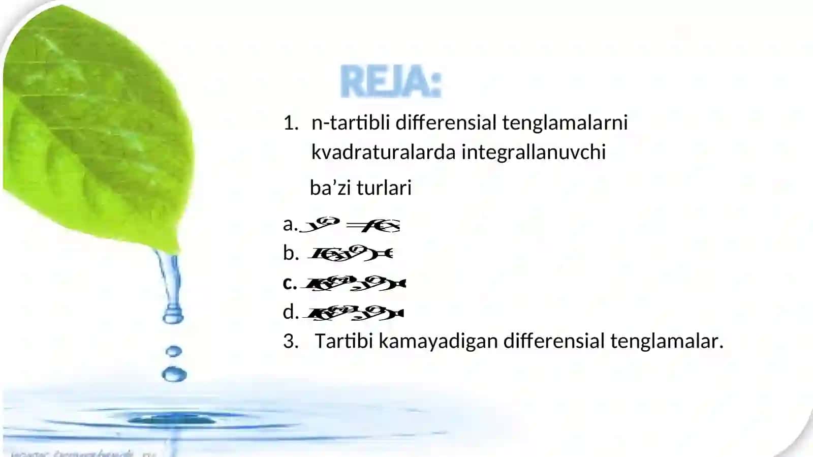 Matematika Yo'nalish 3