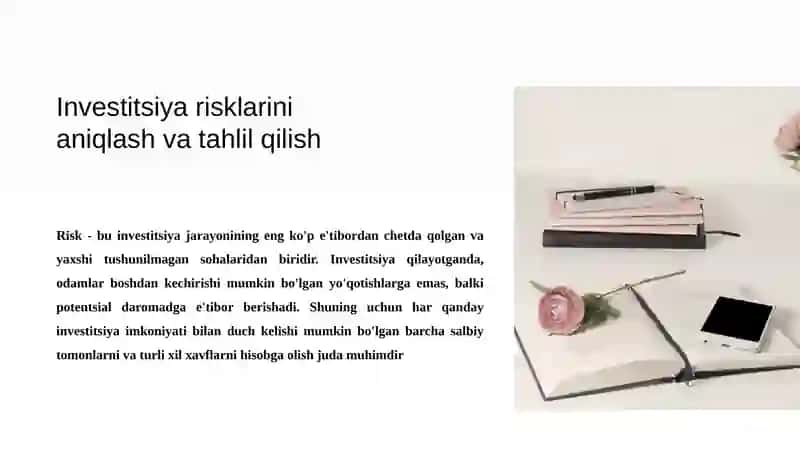 INVESTITSIYA RISKLARI, ULARNI TAHLIL QILISH VA BOSHQARISH XUSUSIYATLARI 3