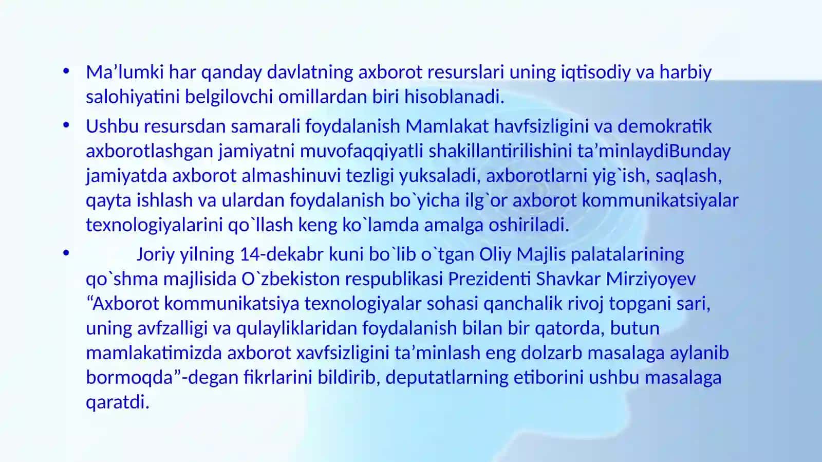 Axborotni saqlash, ishlov berish va himoyalashning zamonaviy texnologiyalari 3