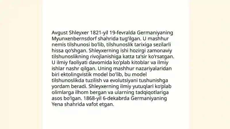 Avgust Shleyxer hayoti va ijod yo'li 3