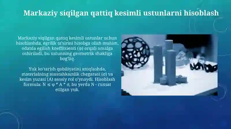 Markaziy siqilgan ustunlarni hisoblash 3