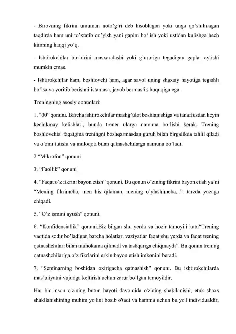 Tarbiyada trening samaradorligini baholash 3