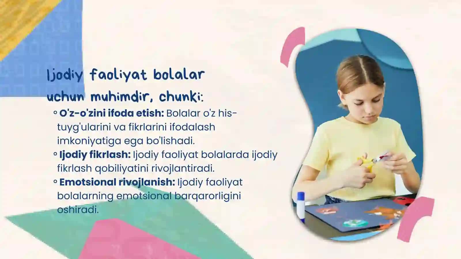 Bolalarni sahnalashtirish va ijodiy faoliyatga o'rgatish 3