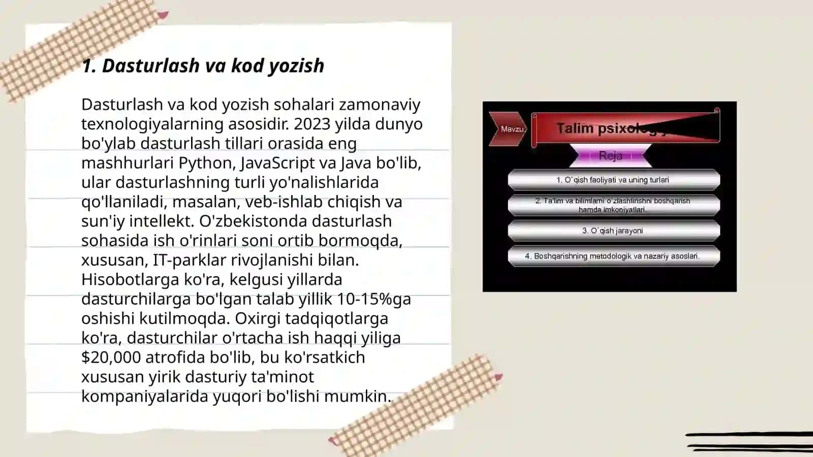 Dasturlash va kod yozish 3