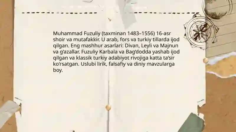 Muhammad Fuzuliy haqida malumot 3