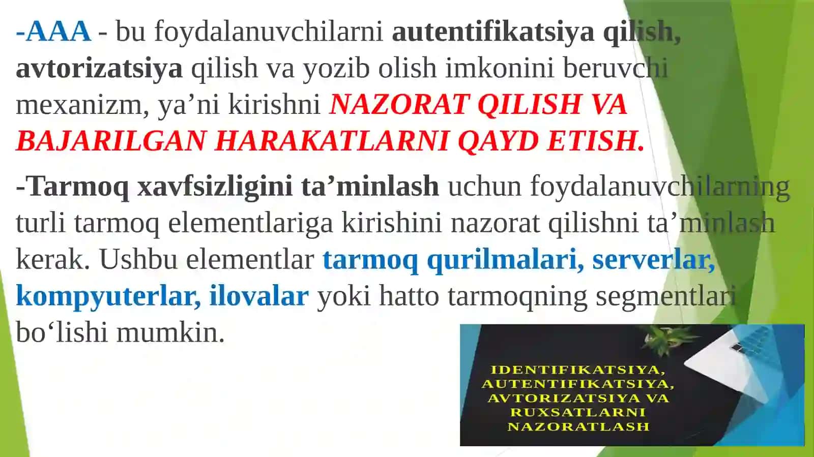 Autentifikatsiya, avtorizatsiya va qaydetish (AAA) - RADIUS va TACACS+ imkoniyatlari 3