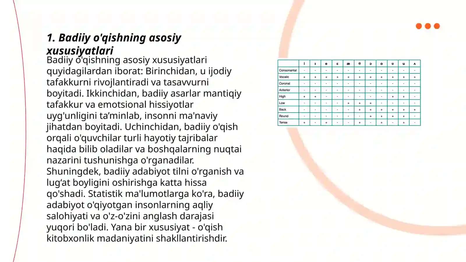 Badiiy o'qishning asosiy xususiyatlari 3