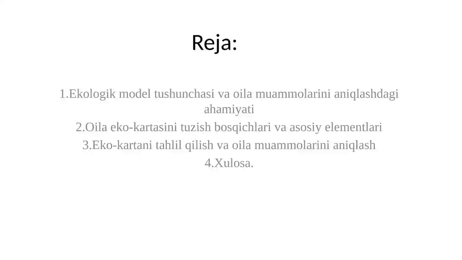 Ekologik modeldan foydalanib oila muammolarini aniqlash, oila eko-kartasini chizish va sharhlash 3