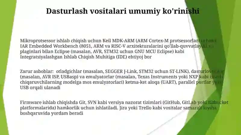 Mikroprotsessorlar uchun dasturlash muhitlari: Asosiy tushunchalar va vositalar 3