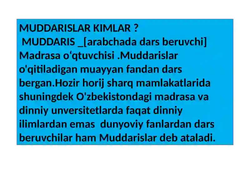 Sharq mutafakkirlari ijodiy meroslarida muddarislarni tanlash 3