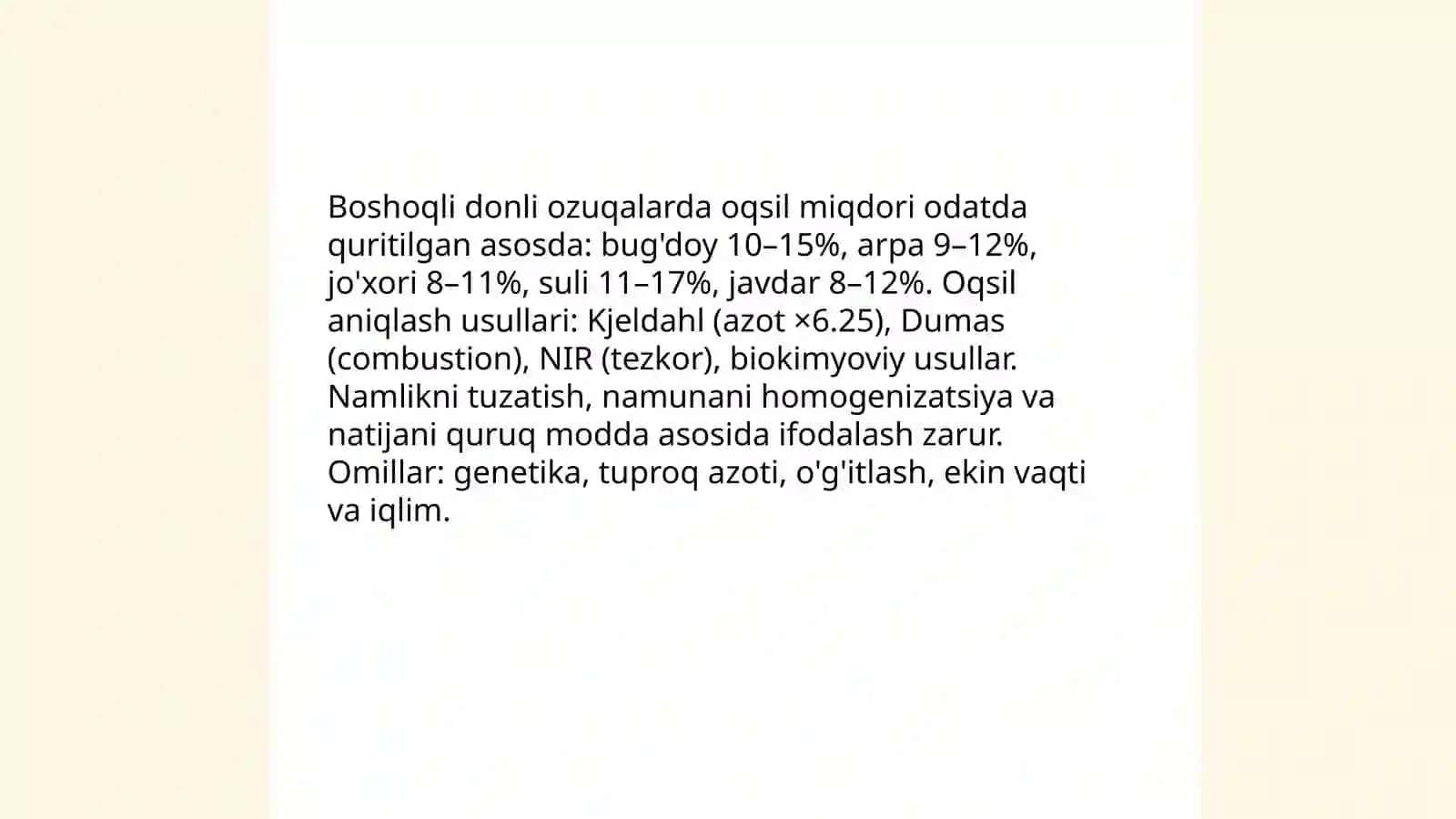 Boshoqli donli ozuqalarning protein, vitamin va mineralli to'yimliligi 3