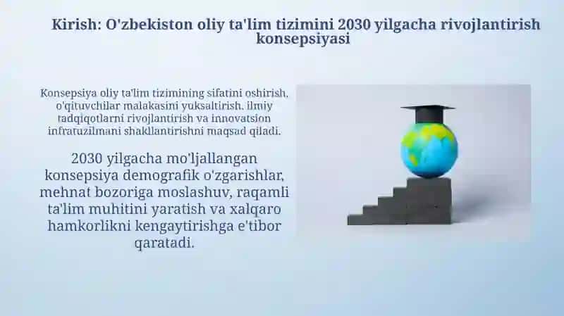 O'zbekiston Respublikasi Oliy ta’lim tizimini 2030 yilgacha rivojlantirish kansepsiyasi 3