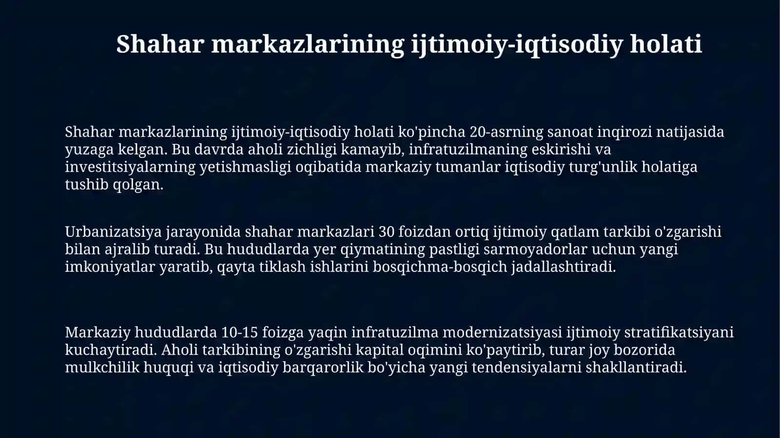 Gentrifikatsiya bosqichlari 3