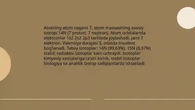 AZOT VA ULARNING BIRIKMALARI 3