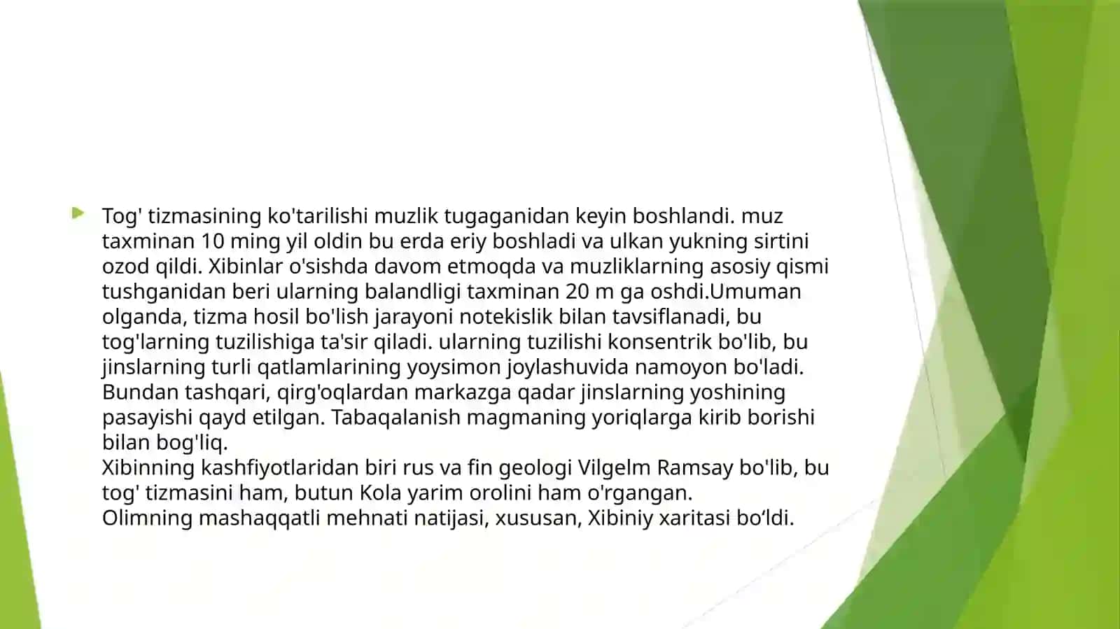 Xibin apatit konining geologik tuzilish va sanoatdagi ahamyati. 3