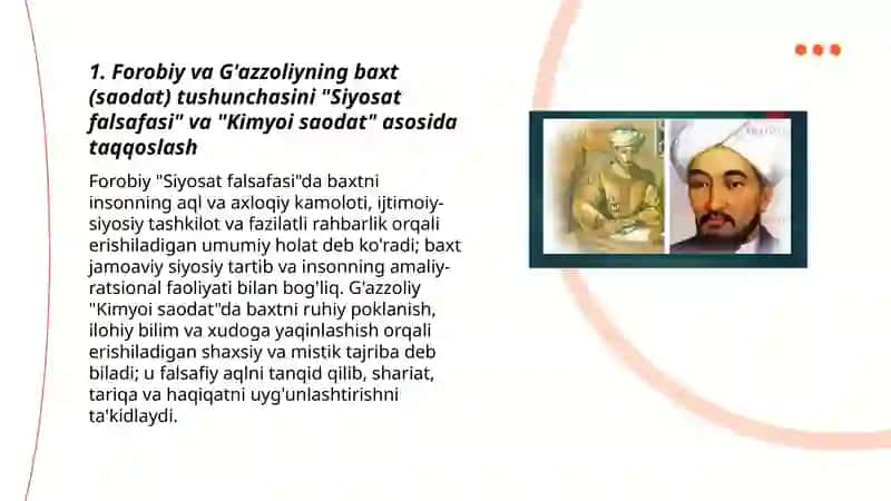Abu Nasr Forobiy va G'azzoliyning falsafa ilmiga oid qarashlarini qiyosiy tahlil etish 3