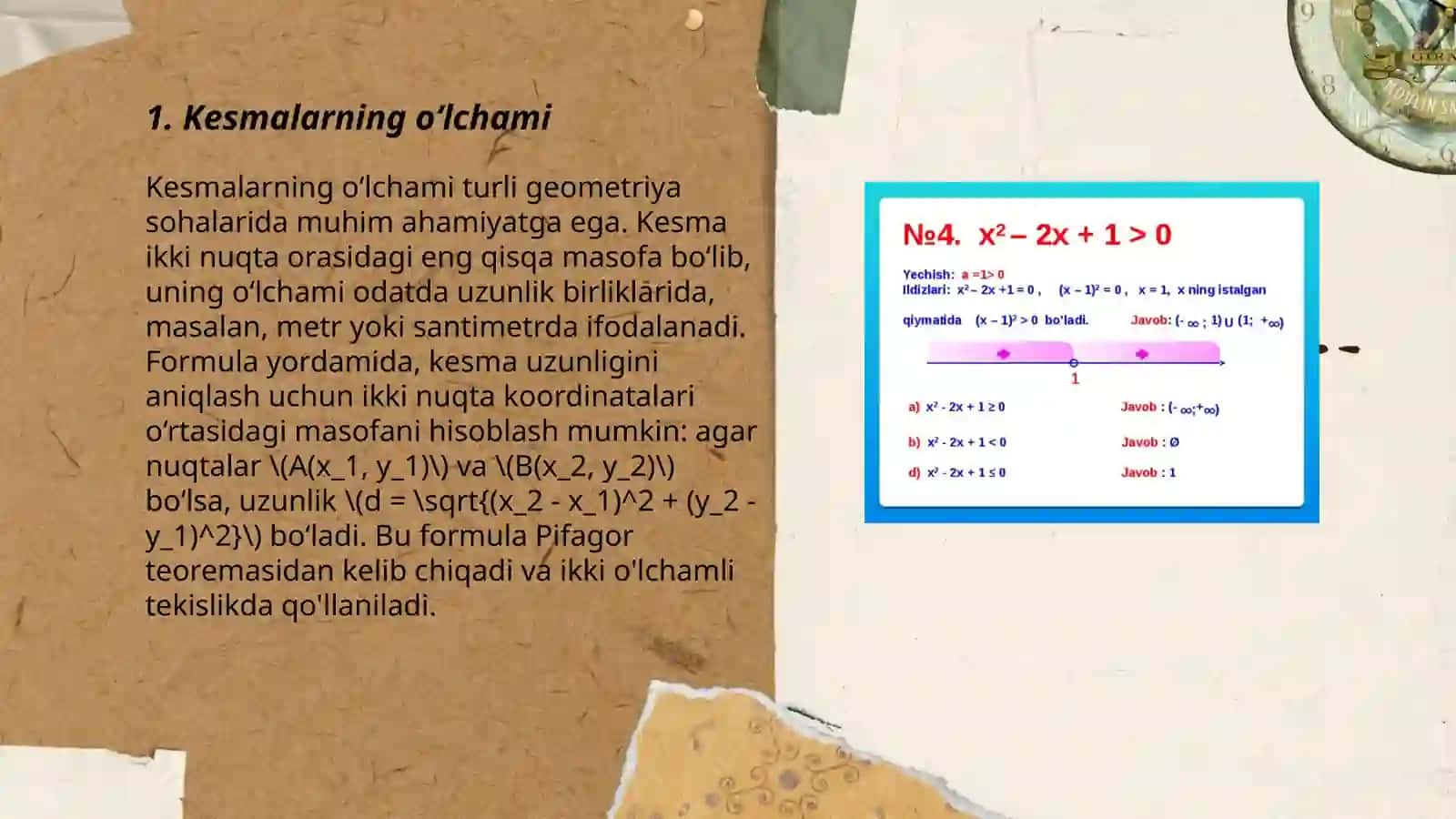 Kesmalarning oʻlchami 3