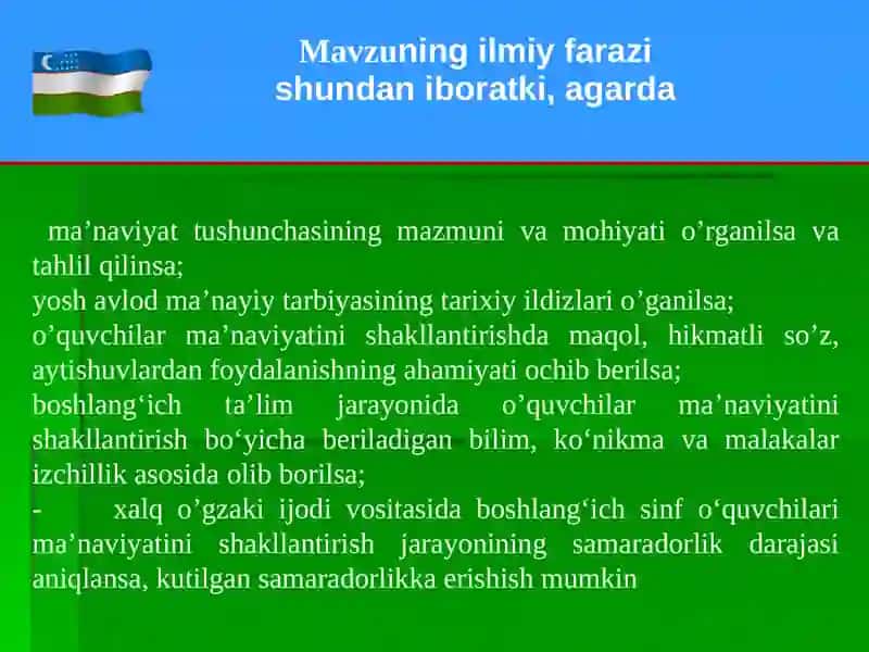 Boshlanģich ta'limda òquvchilarning ma'naviyatini turli tahdidlardan asrashda xalq oģzaki ijodining òrni 3