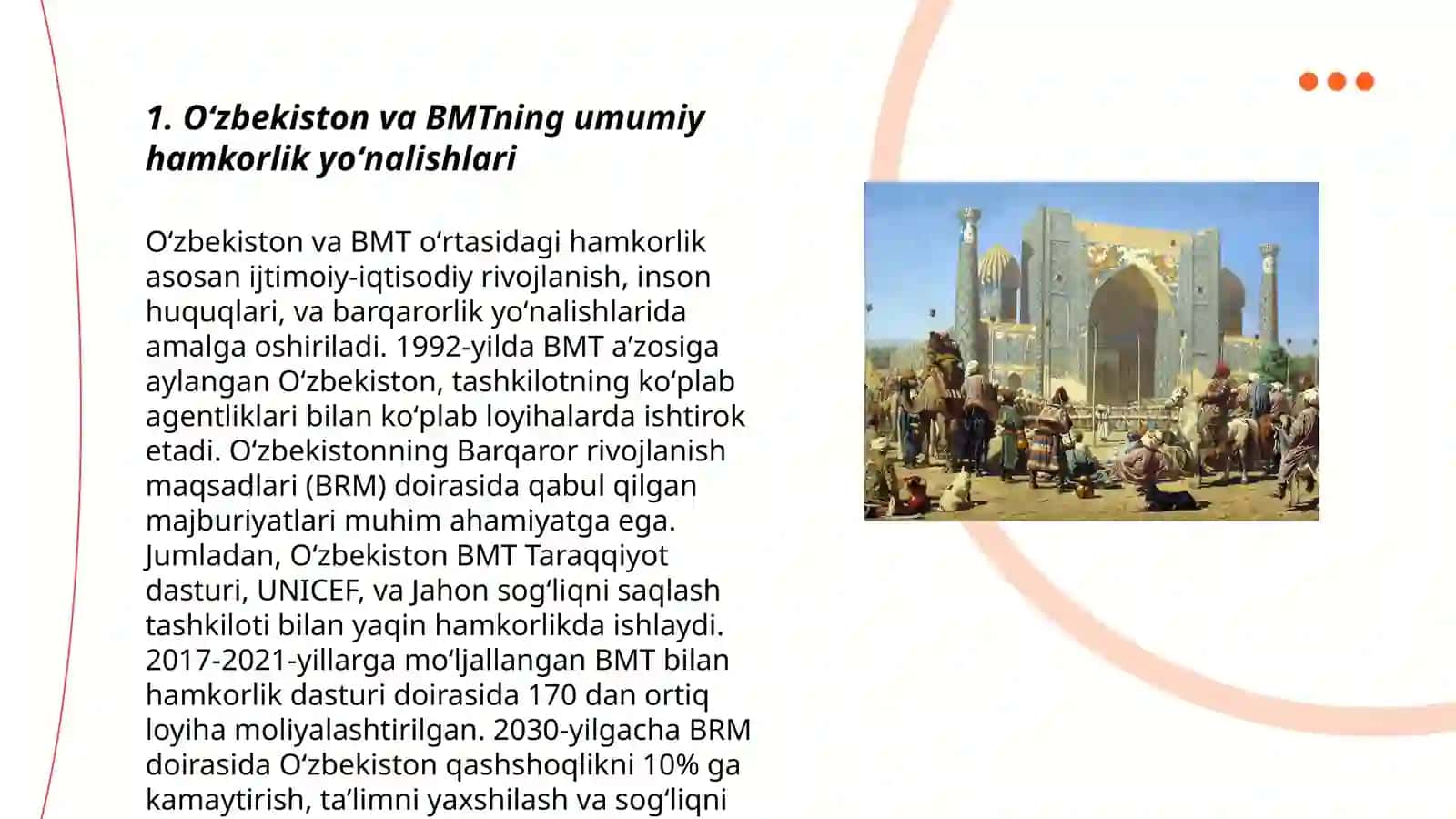 Oʻzbekiston va BMTning umumiy hamkorlik yoʻnalishlari 3
