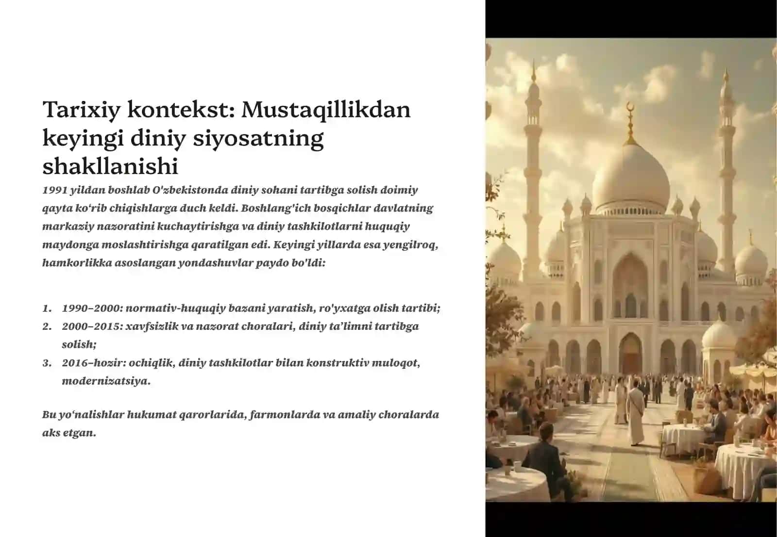 Konstitutsiyaviy kafolatlar asosida diniy erkinlikni taʼminlash 3