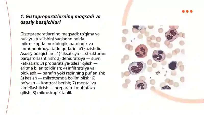 Gistopreparatlar tayorlash va turli mikroskoplarda oʻrganish 3