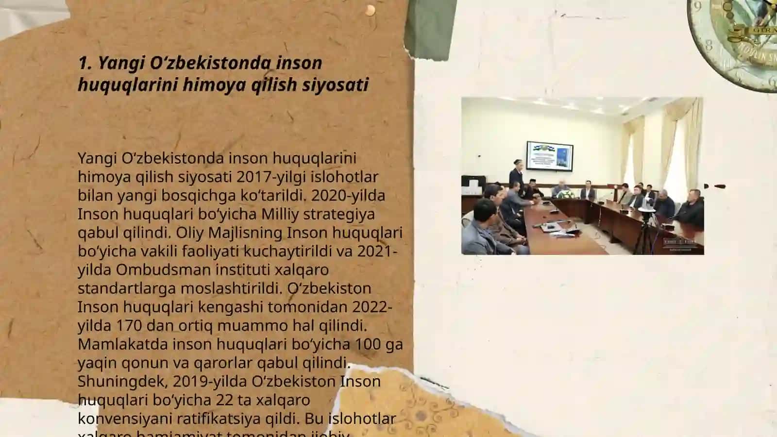 Yangi oʻzbekistonda inson huquqlari va erkinliklarining kafolatini yaratilishi 3