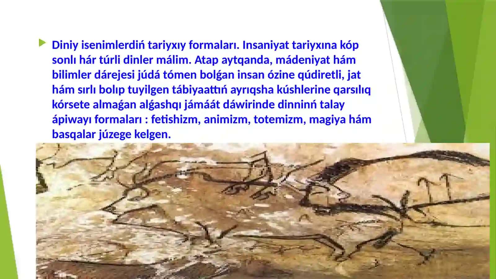 Jáhántáriyxıpáninen Algashqi adamlardin siyiniw iseniminińham dininińpayda bolıwı 3