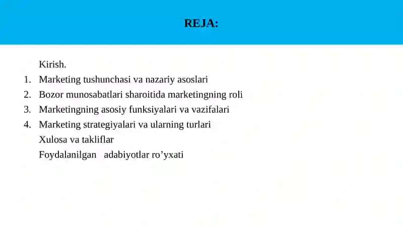 Bozor munosabatlarining markenting ahamiyati 3