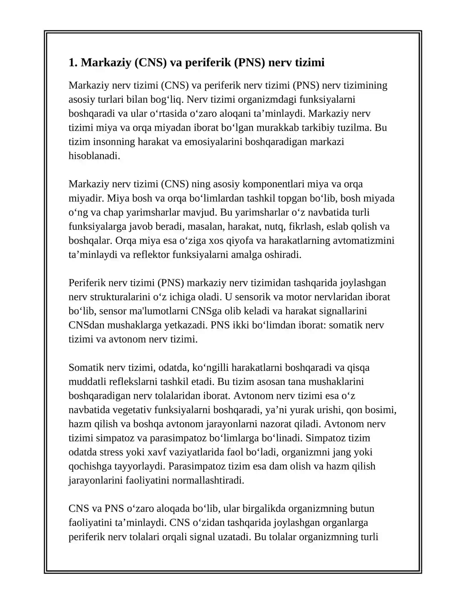 Nerv tizimining turlari 3