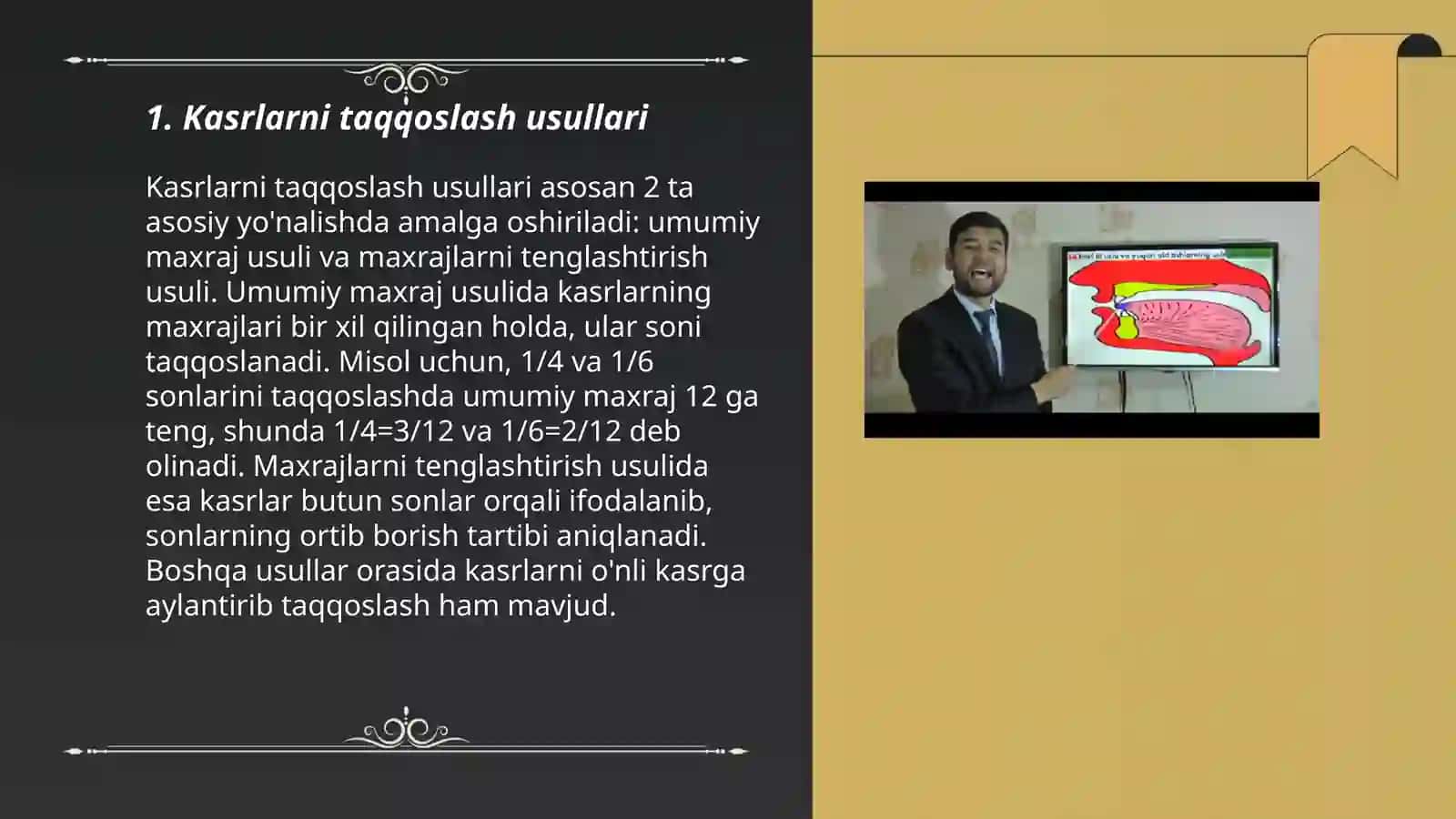 Kasrlarni taqqoslash usullari 3