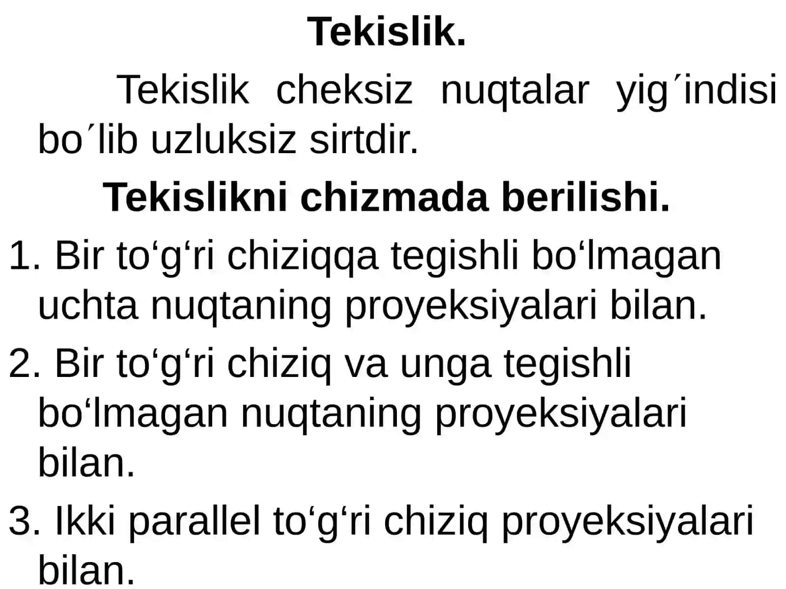 Proyeksiyalarni qayta tuzish usullari. Proyeksiyalar tekisliklarini almashtirish usuli. Tekis – parallel harakatlantirish usuli. 3