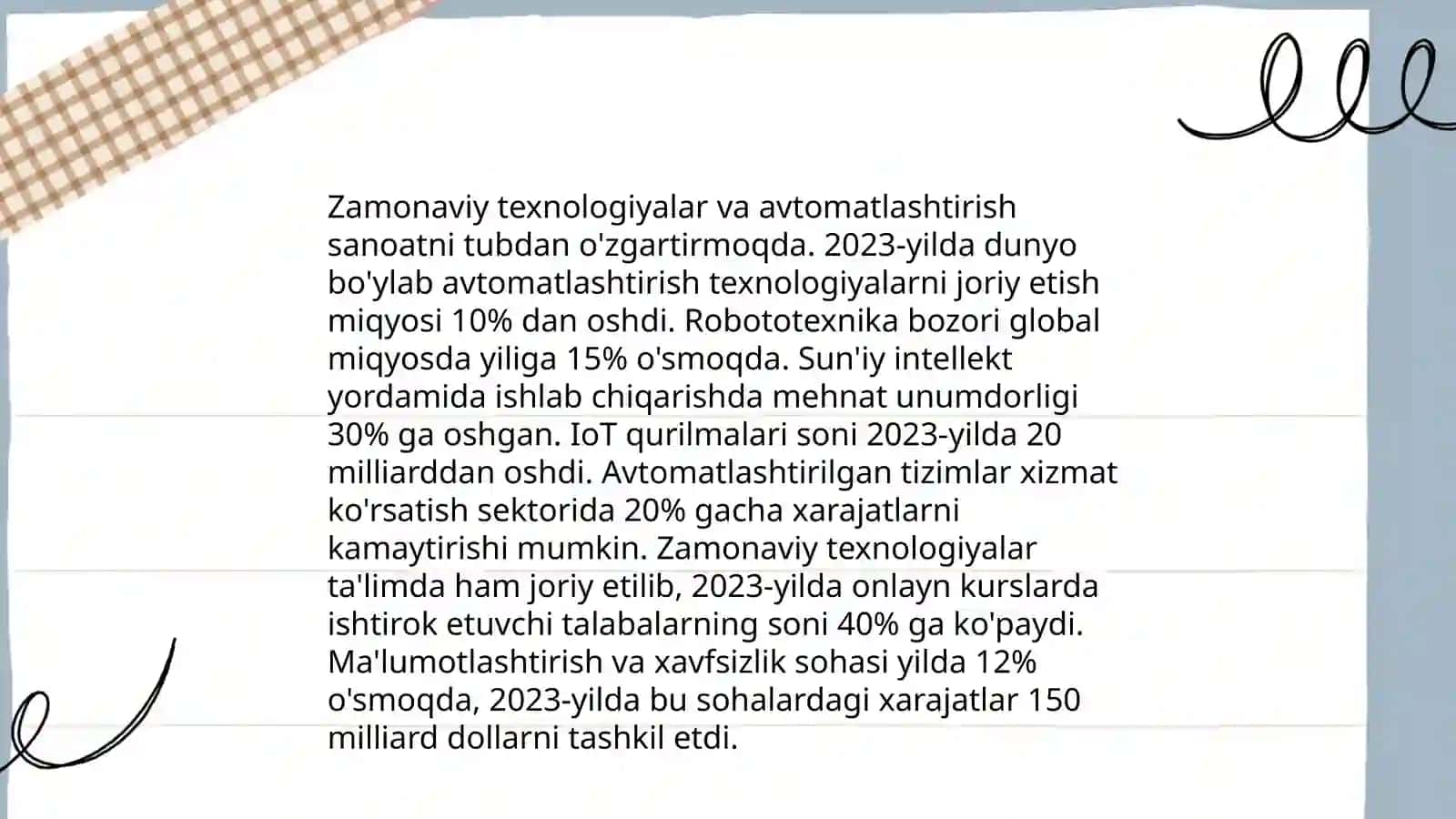 Zamonaviy texnologiyaning ishchi kuchiga va ishlab chiqarishga bo’lgan talablari 3