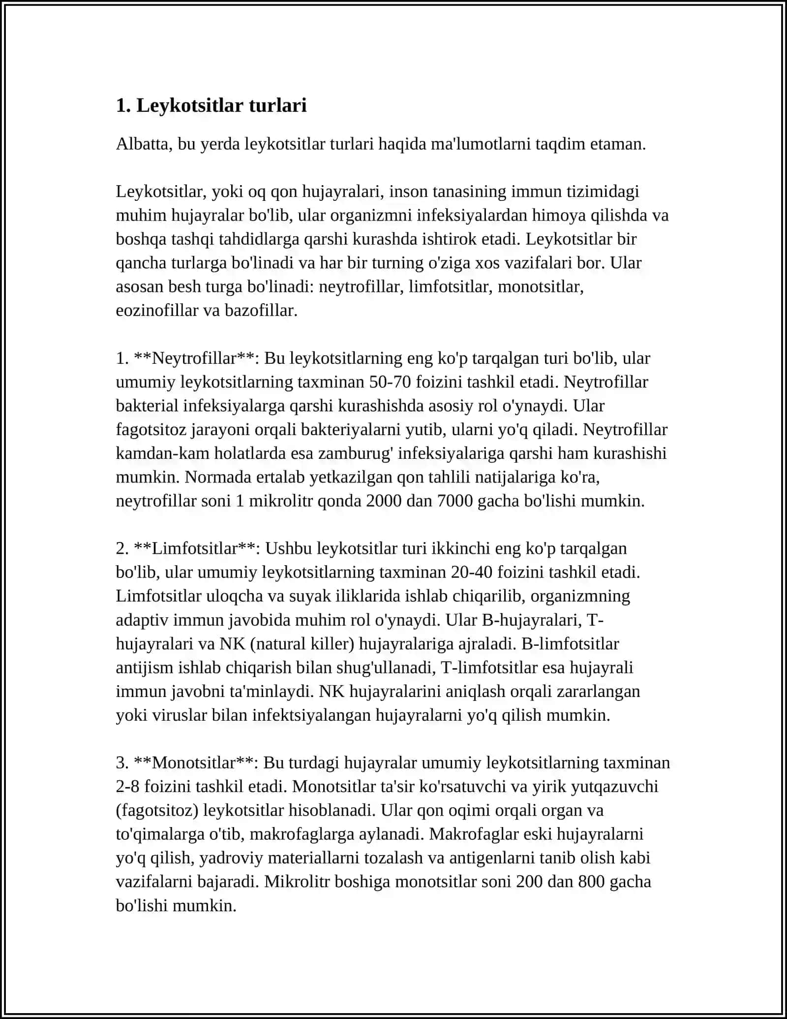 LEYKOTSITLAR METABOLIZMI XUSUSIYATLARI 3