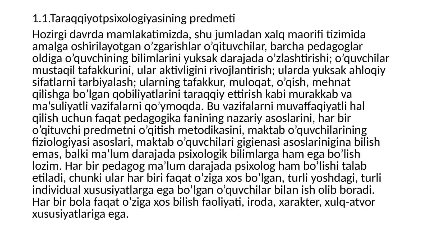 Taraqqiyot Psixologiyasi Fanining Predmeti 3