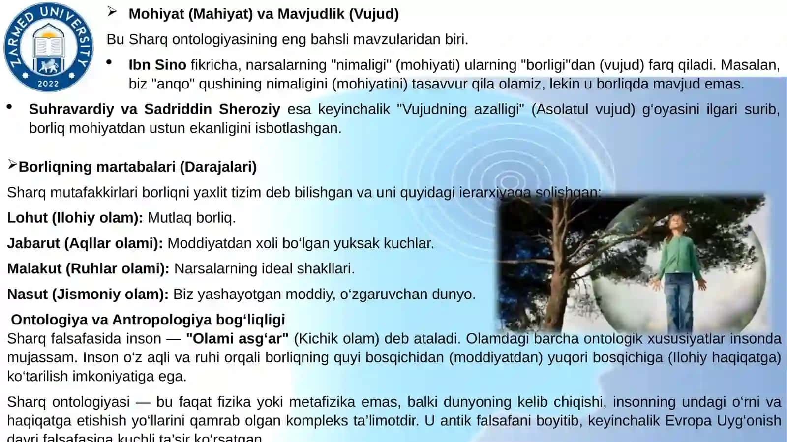 Farobiy va Ibn Sinoning ontologik qarashlarini sufizm ontologiyasi bilan qiyosiy taxlil etish 3