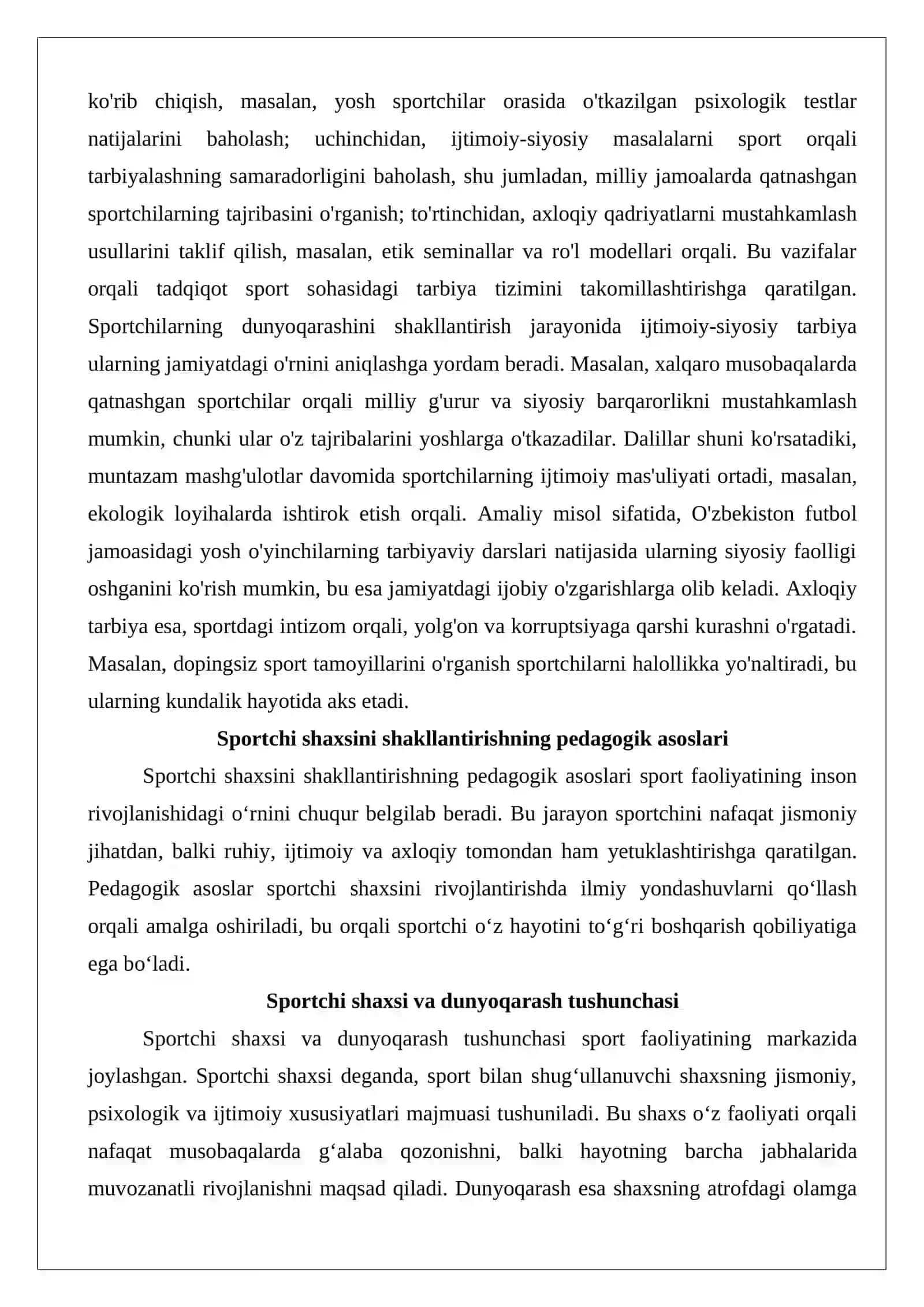 Sportchini dunyoqarashini shakllantirish, ijtimoiy-siyosiy va axloqiy tarbiya 3