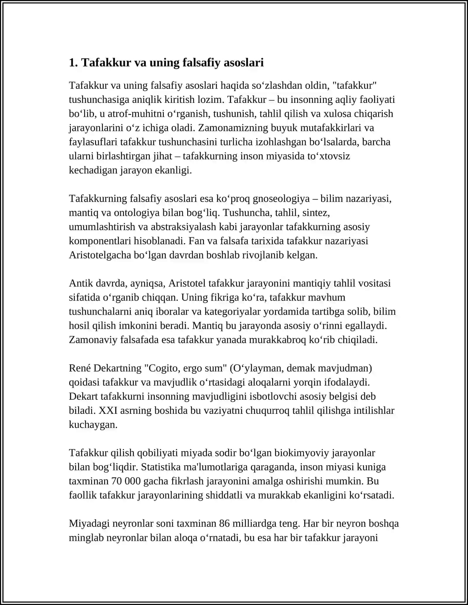 TAFAKKUR VA UNING SHAKILLARI. ARGUMENTATSIYA TANQIDIY FIKRLASH ASOSIY SIFATIDA 3