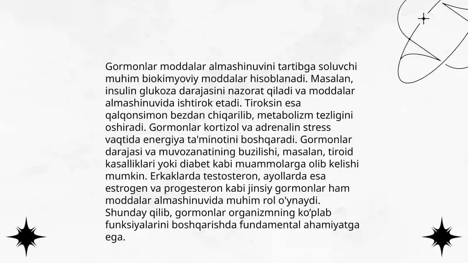 Moddalar almashinuvining gumoral boshqarilishida garmonlarning biokimyoviy ta'siri 3