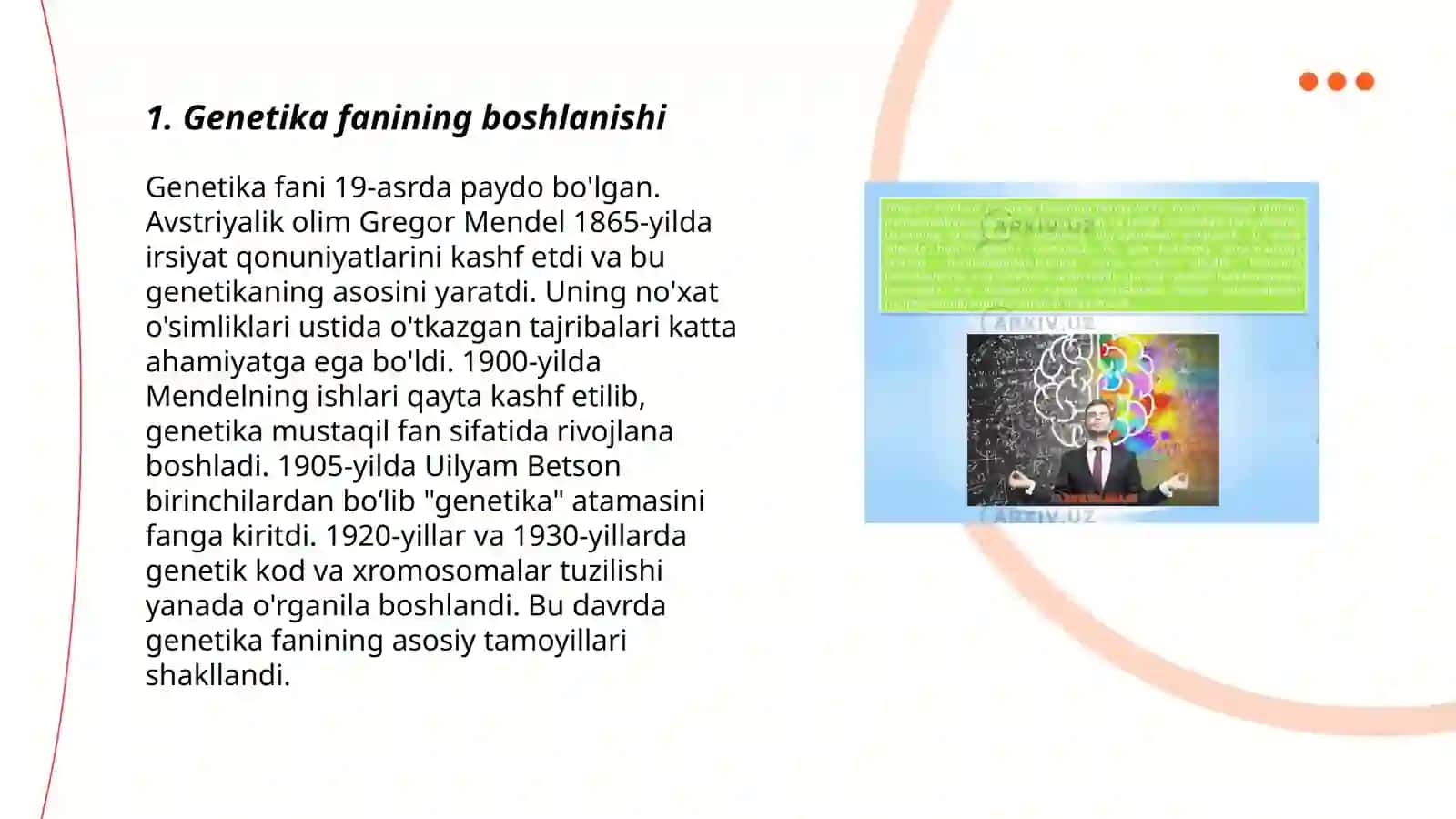 Genetika fanining tarixi va istiqbollari 3