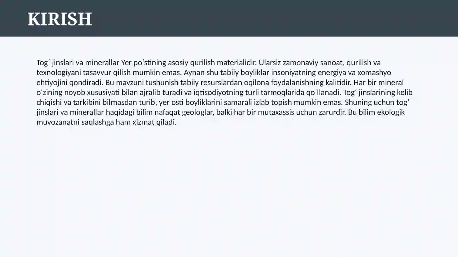 TOG’ JINSLARI VA MINERALLAR HAQIDA UMUMIY MA’LUMOT 3