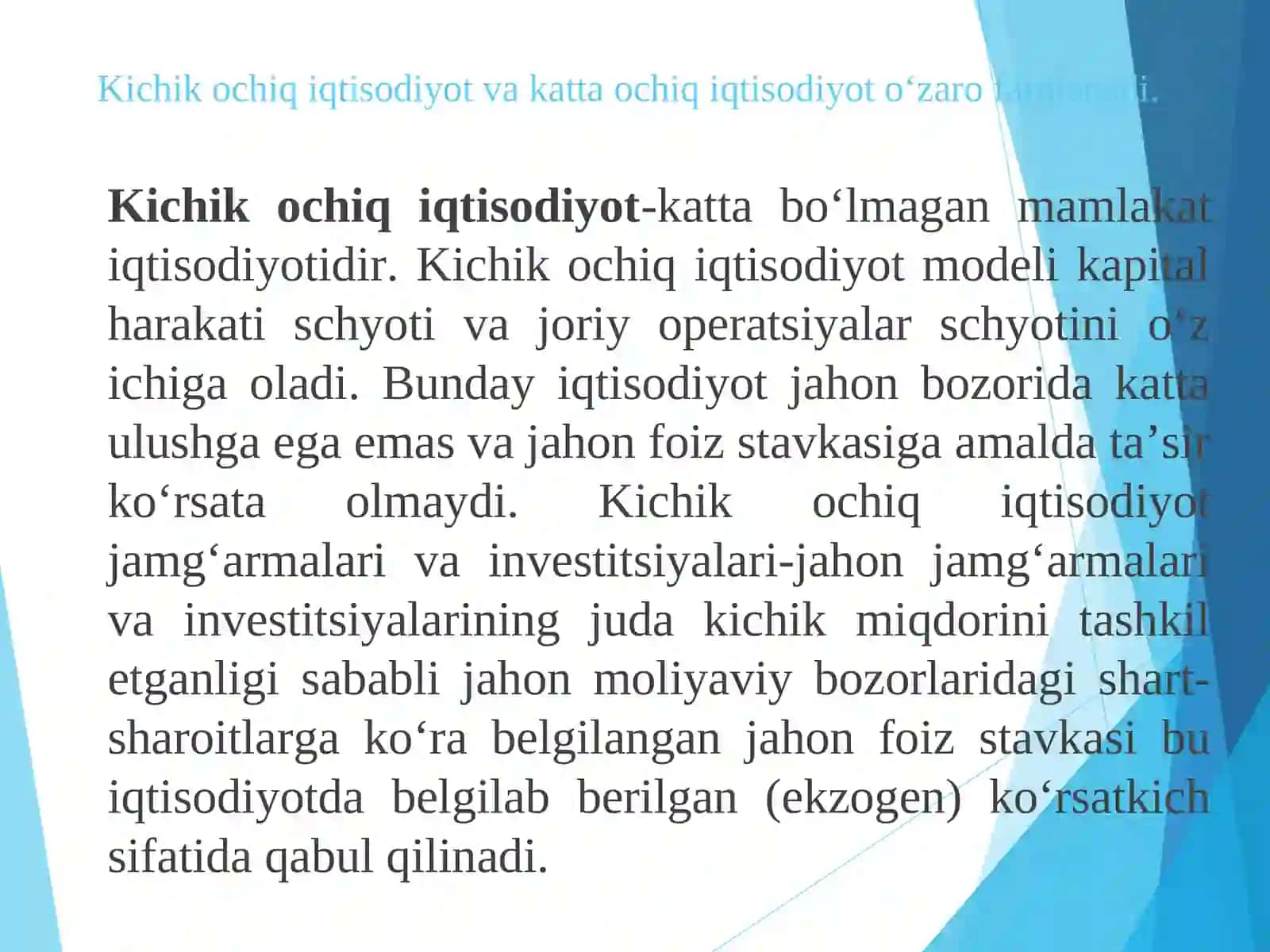 OCHIQ IQTISODIYOTDA MAKROIQTISODIY SIYOSAT 3