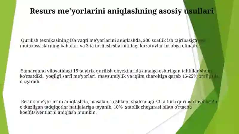 Resurs Normativlarini Hisoblash Metodlari va Algoritmlari 3