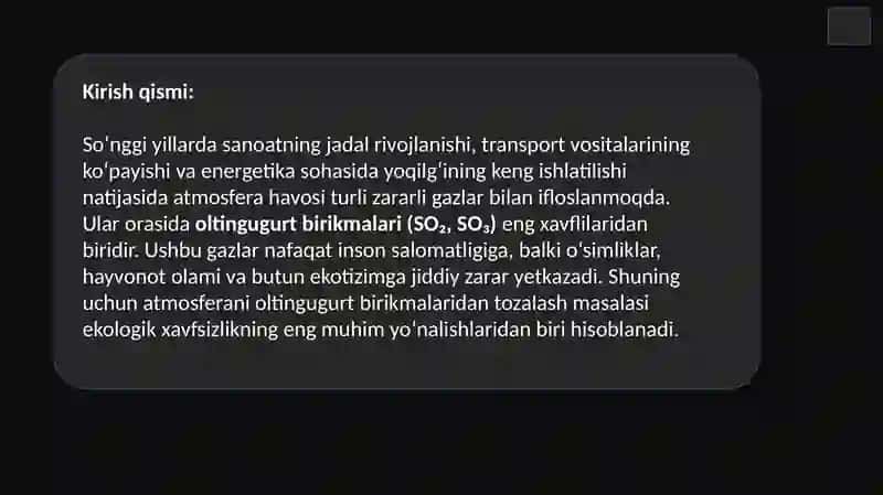 Ekologiya fanidan taqdimot loyihasi 3