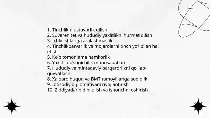 O‘zbekistonning tinchlikparvar tashqi siyosati 3